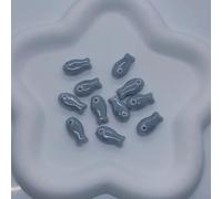 10Pcs Retro Small Fish Beads Charms, Ceramic Spacer Loose Beads, for Jewelry Making DIY Bracelet Accessories(Dark Grey)