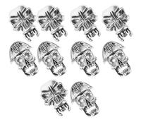 10pcs Retro Style Alloy Hair Beads for Braids with Antique Pattern