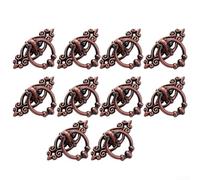 10PCS Retro Zinc Alloy Pull Handles for Cabinets Antique Drawer Pulls for Stylish Decor (Red Bronze)