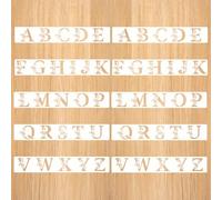 10PCS Reusable Alphabet Stencils, Multifunction Templates Set and DIY Stencils For Painting on Wood Fabric Wall Rock, Decorative Patterns with Scallop Border Stencil for Journaling Scrapbooking Crafts