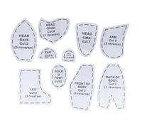 10pcs Reusable Bear Sewing Template, DIY Acrylic Quilting Tools Bear Sewing Pattern Set Bear Template Set Quilting Templates, Sewing Gifts for Crafters(S 10inch)