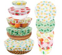 10pcs Reusable Food Cover, 5 Sizes Elastic Fabric Covers, Multi Purpose Cloth Foods Storage Dish Covers Can Lids for Home Kitchen Foods Fruits Leftover, Keeping Food Fresh(Fruit)