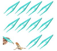 10Pcs Reusable Plastic Tweezers for Kids Portable Medical Tweezers Comfort Grip First Aid Tweezer Serrated Tips for Kids DIY Arts Crafts Health Beauty Professional Use (10.5cm, Green)