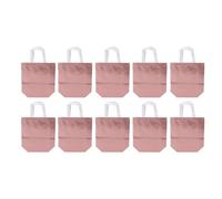 10Pcs Reusable Present Bags Set | Metallic Glossy & Weatherproof Non - Woven Fabric | Holiday/Party/Wedding Present Bags with Handles | 12.6 x 10.8in Sturdy Tote (Rose Gold)