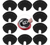 10Pcs Reusable Soda Can Lids for Fizzy Drinks - Black Plastic Toppers for Beer and Pop - Can Sealer, Saver, and Top Protector to Keep Carbonation