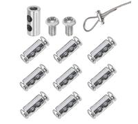 10Pcs Reusable Wire Rope Cable Clamps, Wire Rope Clips with Screw, Adjustable Steel Wire Rope Buckles Clamp, Cable Clamps for 1-2mm Steel Wire Rope - Type C