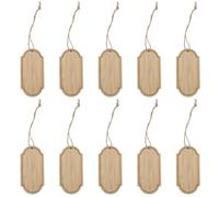 10pcs Reusable Wooden Plant Tags with String for Outdoor Gardens | Khaki Bamboo, Smooth Splinter-free Surface, Weatherproof Labeling for Herb Beds, Trees and Beds