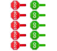 10PCS Reversible Sign Handheld Stop and Go for Crosswalk Guard Road Control Warning Sign Handheld