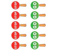 10PCS Reversible Stop and Go Sign Handheld Crossing Guard for Outdoor Event Road Management Reflective Go
