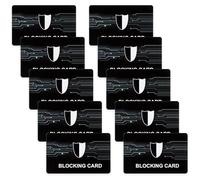 10PCS RFID Blocking Card, 2.1in×3.4in PVC Anti-Theft NFC Blocker (Black & Blue Pattern), Reliable Credit Card Protector, Practical Wallet Defender for Entire Wallet & Financial Info Protection