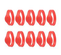 10pcs RFID Wristband, RFID Bracelet 125Khz Silicone Bracelet IP68 Waterproof ID Card Door Entry Access Control Wristband for Hotel Swimming Pool Sauna Room (Red)