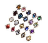 10pcs Rhinestone Cabochon Sewing Crystal Button for DIY Wedding Decor, Mixed color, 30x25mm