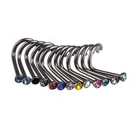 10Pcs Rhinestone Nose Studs Rings Bend Bar Piercing Jewellery Random Color