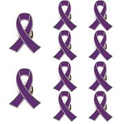 10Pcs Ribbon Pin, Mental Health Awareness Multicolor Ribbon Lapel Pins Brooch, Metal, no gemstone