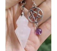 10pcs Rock Quartz stone Pendulum Pendant Star Magic