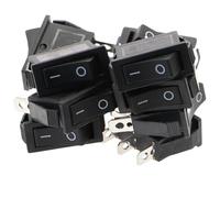 10Pcs Rocker Switch, AC 250V/15A, 30x13.5mm LED On/Off SPST 3 Pin 2 Position for Househould DIY/17(2D3P-Black)