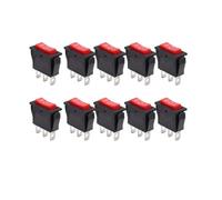 10Pcs Rocker Switch, AC 250V/15A, 30x13.5mm LED On/Off SPST 3 Pin 2 Position for Househould DIY/17(3D3P-Red)