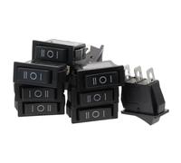 10Pcs Rocker Switch, AC 250V/15A, 30x13.5mm LED On/Off SPST 3 Pin 2 Position for Househould DIY/17(3D3P-Black)