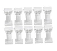 10pcs Roman Column Candle Holder Decorative Piece Resin White