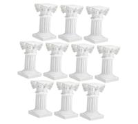 10pcs Roman Column Candle Holder Resin Desktop Decoration White