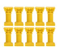 10pcs Roman Column Candle Holders Resin Desktop Decorations Beige