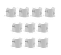 10pcs Roman Rod Flange Socket Holder for 1.02-1.14 Inch Poles | U Shaped Design, Pre Drilled Holes, Firm Set Screw Grip, White Finish, for Valances and Shower Curtain Poles