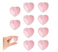10Pcs Rose Quartz Crystals, Natural Rose Quartz Hearts, Reiki Healing Crystals, Worry Stone for Anxiety Relief Meditation Emotional Energy Balance, Women Pink Gifts for Valentines Christmas Graduation