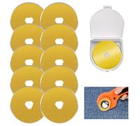 10PCS Rotary Cutter Blades|olfa Rotary Cutter Blades 45mm|Rotary Cutter Set|Fabric Paper Scrapbooking Compatible with Olfa Fiskars Turecut, Fits Fabric Paper Sewing Accessories Compatible, Gold