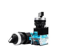 10pcs Rotary Konb Switch LA38-11X2 Button 22mm Selection 2P 3P Brass/Silver Contact 1NO1NC 2NC Reset/Self-lock(2P Lock 1NO1NC,Brass Contact)