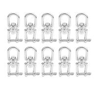 10Pcs Rotating Snap Stainless Steel Double Ended Swivel Hook Shackle, M5 Rigging Accessories with 130kg Safe Load, Resistant for Wire Rope and Chain Connections