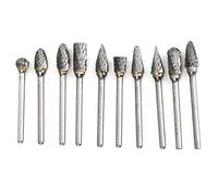 10pcs Rotation Router Bit Set, Engraving Cutter Milling Tool with Ten Tooth Types, High - Hardness Metal Mill Cutter for Woodworking and Precision Mold Cavity Carving (Double pattern transparent box)