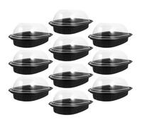 10PCS Rotisserie Chicken Roaster Container with Lids - Plastic Disposable Take out Containers Carrier with Clear Dome Lid