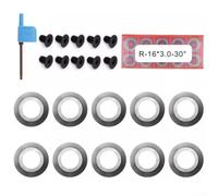 10pcs Round Carbide Inserts 16mm Diameter 3.0mm Thickness for Woodturning Hollowing Machines and Indexable Cutting Systems