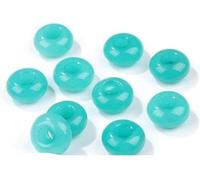 10pcs Round Donut Shape Stone Beads Big Hole Eye Beads Fit DIY Bracelet Korean Style Jewelry-NO.40 Chalcedony-10PCS