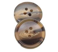 10pcs Round Four-Hole Resin Buttons 15mm-30mm, Brown, 30mm 10Pcs