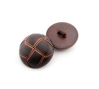 10Pcs Round Imitation Leather Plastic Buttons Clothing Sewing Buckle,Brown 2,21mm
