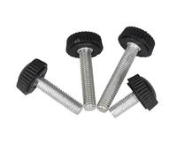 10Pcs Round Knurled Rubber Thumb Screw Set - Stainless Steel Handle Screws for Easy Tightening - Reusable plastic and devise(Black,M5x6mm)