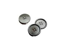 10PCS Round Metal Bright Face Four Eyes Button DIY Men Women's Suit Shirt Coat Wool Sewing Garment Accessories(Color 2,15mm)