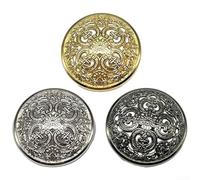 10Pcs Round Metal Buttons with Hollow Carved Design for Sewing and Crafts Perfect for Jackets and Sweaters (Sliver18mm)