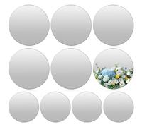 10Pcs Round Mirror Plate 7.87 Inch Acrylic Circle Mirror Tray Circle Mirror Candle Plate Self Adhesive Mirror Sticker Mirror Wall Sticker Décor for Table Centerpiece Coffee Table ...(10,silver)