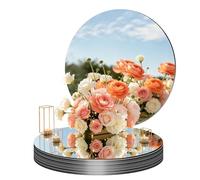 10PCS Round Mirrors for Centerpieces, 12inch 2MM Round Mirror Tiles Acrylic Circle Mirror Tiles Wall Mirror Trays for Candle Plates Wedding Table Birthday Decorations