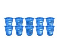10Pcs Round Planting Basket Hydroponic Plastic Cultivation Planting Basket Indoor or Outdoor Growing for Balcony Garden(5.5 X 5 X 3 Cm / 2.2 X 2 X 1.2 In)(Blue)