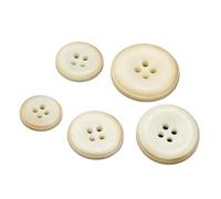 10Pcs Round Resin Black Buttons 15mm-25mm (Beige, 20 mm 10Pcs)