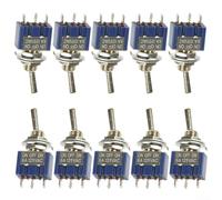 10pcs Round Rocker Switch SPDT 3 Way Flick Flip Switch 6mm Hole 12V 220V Waterproof Electrical Switch for Automotive Truck Marine Panel