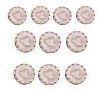 10PCS Round Sewing Button with Hole Heart Button Sewing Craft for Craft Coat Cardigans Jeans Sweater Wood