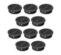10Pcs Round Soffit Vent 50mm (2 inch) Black, Plastic Ventilation Grille Home Office for Bathroom Kitchen Cabinet Wardrobe Blind