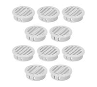 10Pcs Round Soffit Vent 50mm (2 inch) Grey, Plastic Ventilation Grille Home Office for Bathroom Kitchen Cabinet Wardrobe Blind