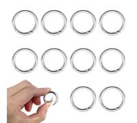 10pcs Round Spring Snap Key Ring 23mm Open Rings Oval Spring Buckle for Backpacks Wallets Luggage Straps Crafts Silver