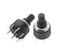 10PCS RS16 Plastic 16MM Rotary Band Switch 2 Pole 3 4 Position 1 Pole 5 6 8 Position Handle Length 15MM Axis Band Switch(1 Pole 6)