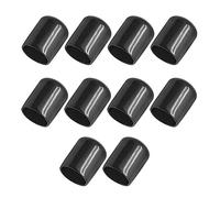 10Pcs Rubber End 16Mm ID PVC Round Tube Cap Cover Screw Thread Protectors Black